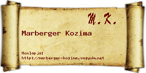 Marberger Kozima névjegykártya